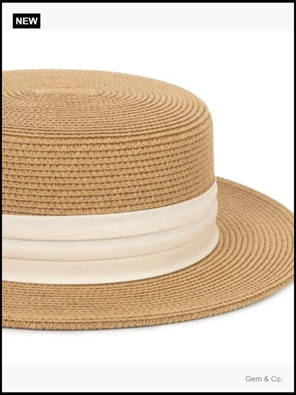 Straw Boater Sun Hat Wide Brim Fedora Panama for Women